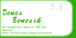 denes bencsik business card